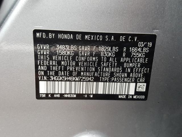 Photo 9 VIN: 3HGGK5H46KM725942 - HONDA FIT LX 