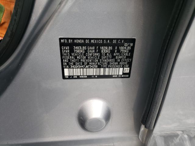 Photo 9 VIN: 3HGGK5H47JM734258 - HONDA FIT LX 