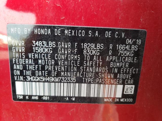 Photo 12 VIN: 3HGGK5H49KM732335 - HONDA FIT LX 