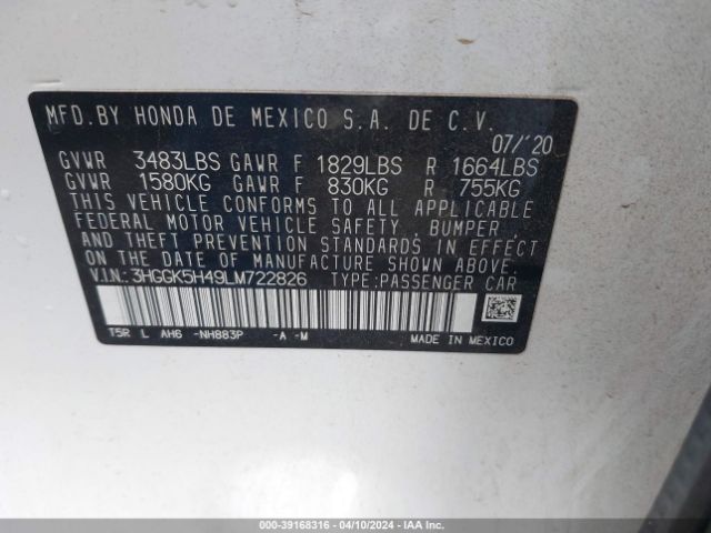 Photo 8 VIN: 3HGGK5H49LM722826 - HONDA FIT 