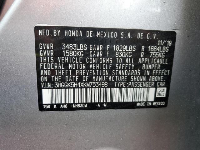 Photo 12 VIN: 3HGGK5H4XKM753498 - HONDA FIT LX 