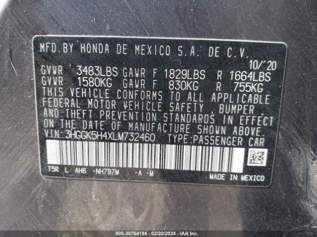 Photo 8 VIN: 3HGGK5H4XLM732460 - HONDA FIT 