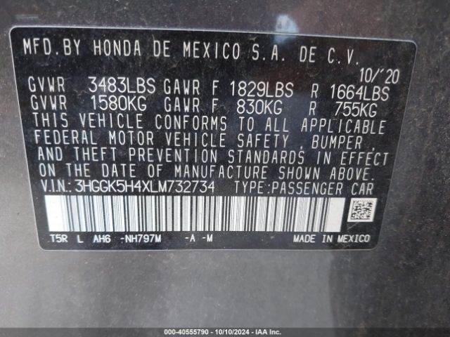 Photo 8 VIN: 3HGGK5H4XLM732734 - HONDA FIT 