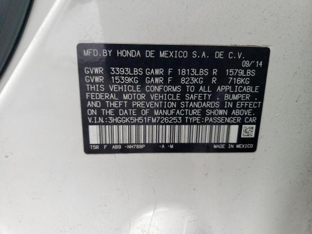 Photo 11 VIN: 3HGGK5H51FM726253 - HONDA FIT LX 