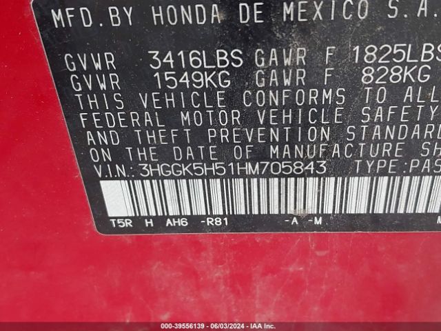 Photo 8 VIN: 3HGGK5H51HM705843 - HONDA FIT 