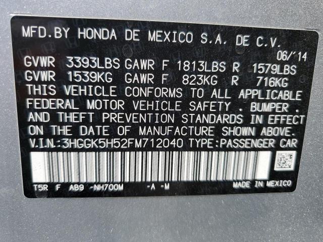 Photo 9 VIN: 3HGGK5H52FM712040 - HONDA FIT LX 