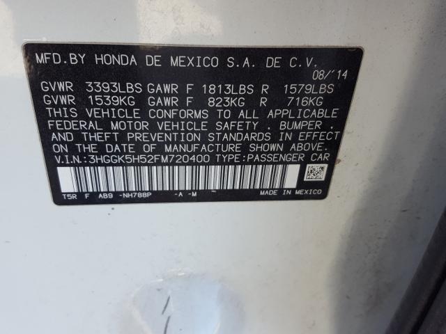 Photo 9 VIN: 3HGGK5H52FM720400 - HONDA FIT LX 