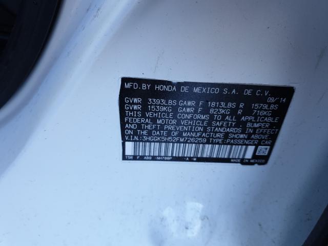 Photo 9 VIN: 3HGGK5H52FM726259 - HONDA FIT LX 