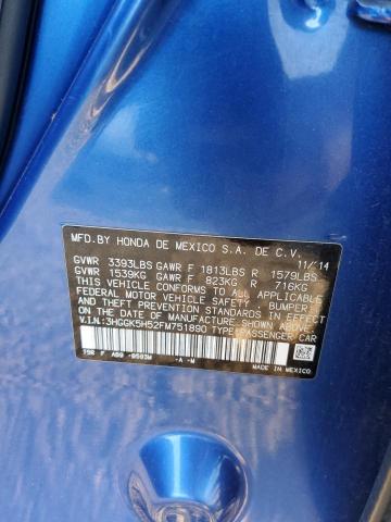 Photo 9 VIN: 3HGGK5H52FM751890 - HONDA FIT LX 