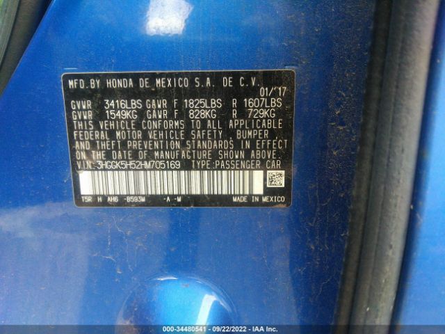 Photo 8 VIN: 3HGGK5H52HM705169 - HONDA FIT 