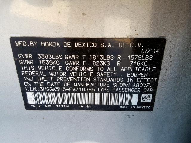 Photo 9 VIN: 3HGGK5H54FM716395 - HONDA FIT LX 