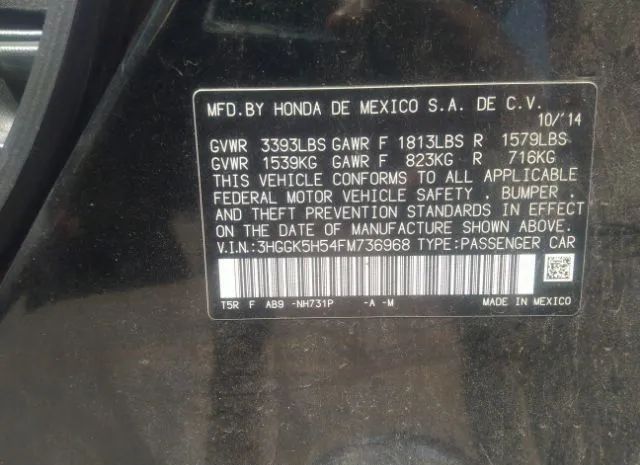 Photo 8 VIN: 3HGGK5H54FM736968 - HONDA FIT 