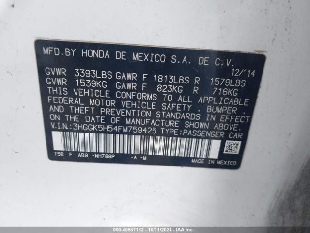 Photo 8 VIN: 3HGGK5H54FM759425 - HONDA FIT 