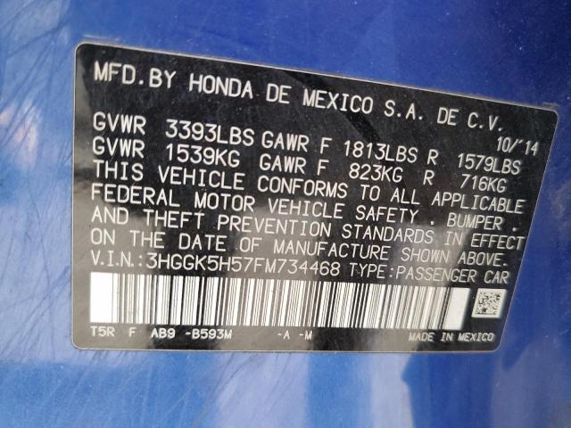 Photo 11 VIN: 3HGGK5H57FM734468 - HONDA FIT LX 