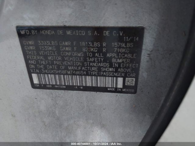 Photo 8 VIN: 3HGGK5H58FM748654 - HONDA FIT 