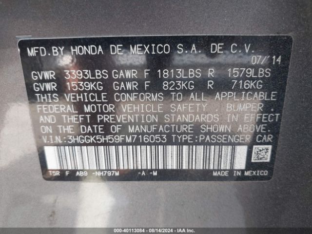 Photo 8 VIN: 3HGGK5H59FM716053 - HONDA FIT 