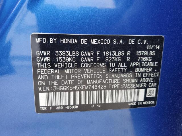 Photo 11 VIN: 3HGGK5H5XFM748428 - HONDA FIT LX 