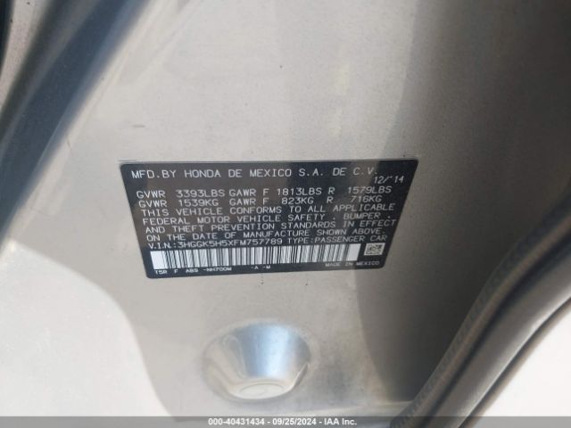 Photo 8 VIN: 3HGGK5H5XFM757789 - HONDA FIT 