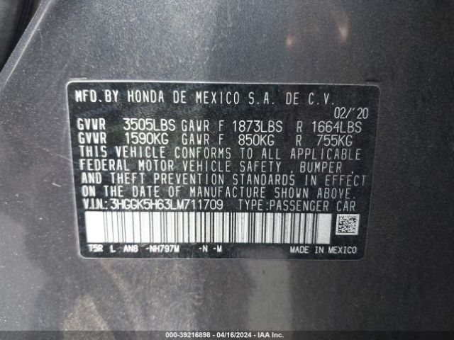 Photo 8 VIN: 3HGGK5H63LM711709 - HONDA FIT 