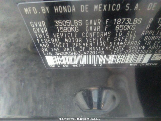 Photo 8 VIN: 3HGGK5H63LM729143 - HONDA FIT 