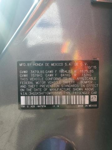 Photo 13 VIN: 3HGGK5H71GM703185 - HONDA FIT EX 