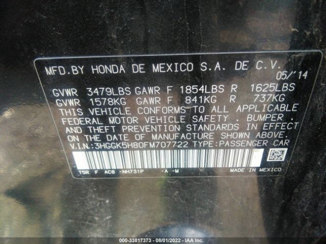 Photo 8 VIN: 3HGGK5H80FM707722 - HONDA FIT 