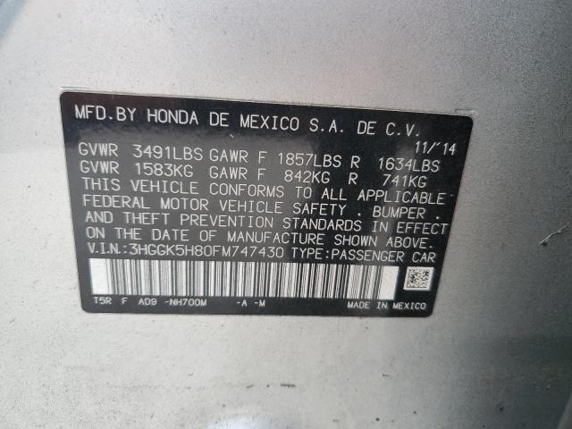 Photo 11 VIN: 3HGGK5H80FM747430 - HONDA FIT EX 