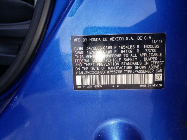 Photo 9 VIN: 3HGGK5H80FM755768 - HONDA FIT EX 