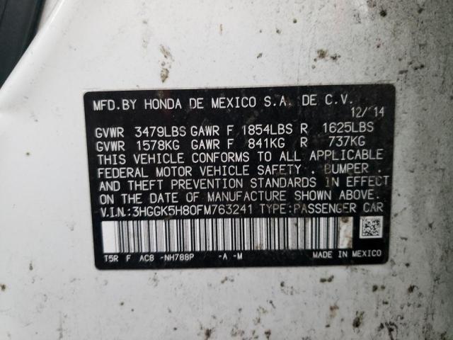 Photo 9 VIN: 3HGGK5H80FM763241 - HONDA FIT EX 