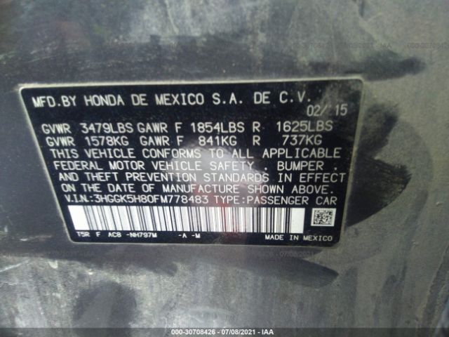 Photo 8 VIN: 3HGGK5H80FM778483 - HONDA FIT 