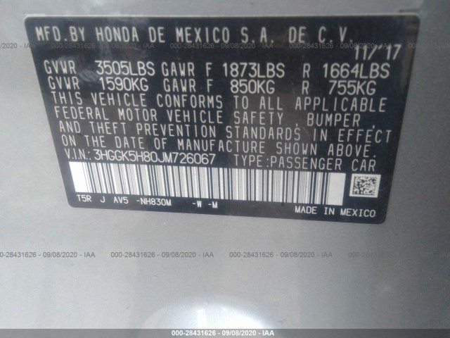 Photo 8 VIN: 3HGGK5H80JM726067 - HONDA FIT 