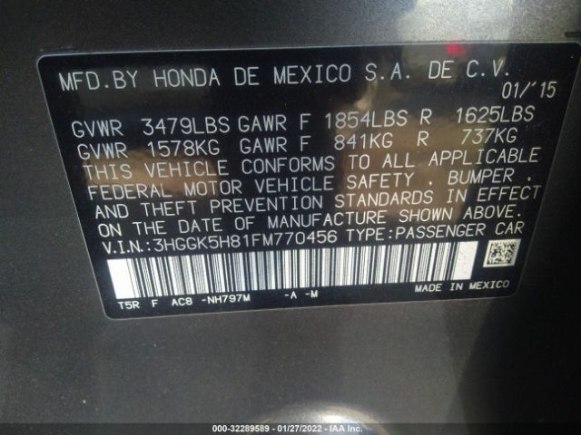 Photo 8 VIN: 3HGGK5H81FM770456 - HONDA FIT 