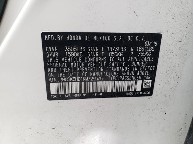 Photo 9 VIN: 3HGGK5H81KM725575 - HONDA FIT EX 