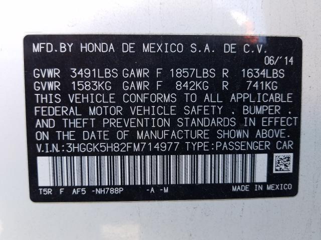 Photo 9 VIN: 3HGGK5H82FM714977 - HONDA FIT EX 