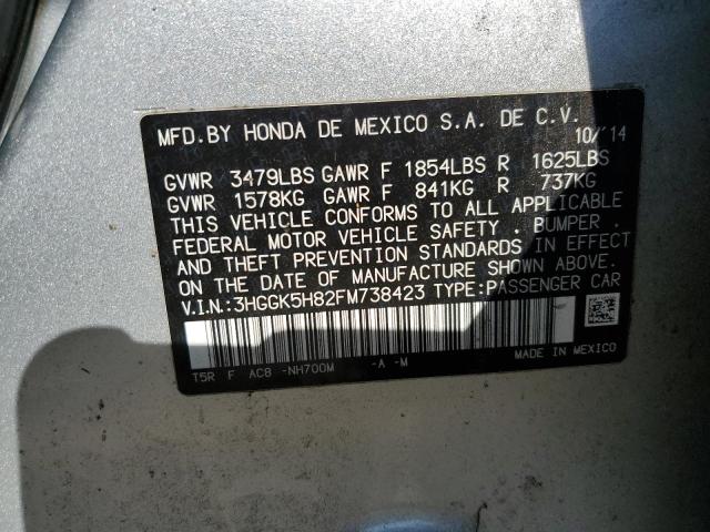 Photo 12 VIN: 3HGGK5H82FM738423 - HONDA FIT EX 