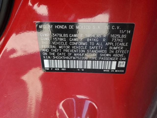 Photo 11 VIN: 3HGGK5H82FM752208 - HONDA FIT EX 