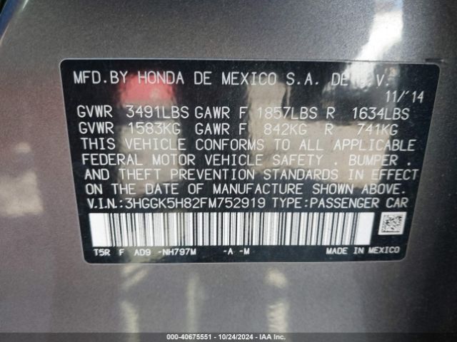 Photo 8 VIN: 3HGGK5H82FM752919 - HONDA FIT 