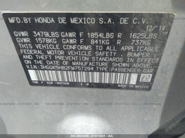 Photo 8 VIN: 3HGGK5H82FM757294 - HONDA FIT 