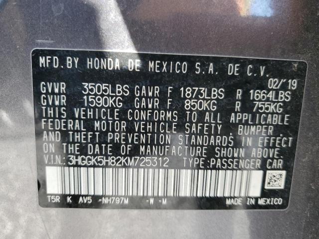 Photo 11 VIN: 3HGGK5H82KM725312 - HONDA FIT EX 