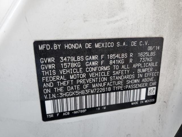 Photo 11 VIN: 3HGGK5H83FM722618 - HONDA FIT EX 