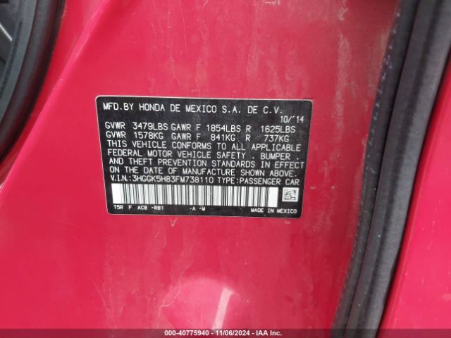 Photo 8 VIN: 3HGGK5H83FM738110 - HONDA FIT 