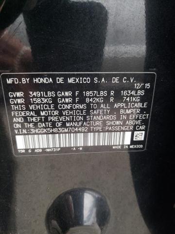 Photo 12 VIN: 3HGGK5H83GM704492 - HONDA FIT EX 