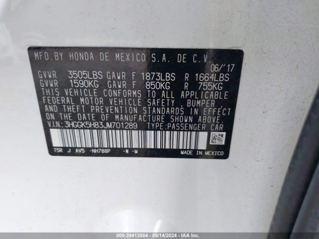 Photo 8 VIN: 3HGGK5H83JM701289 - HONDA FIT 