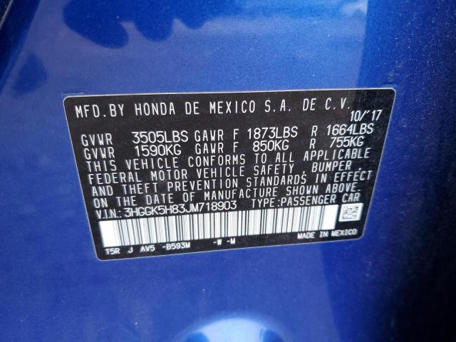 Photo 11 VIN: 3HGGK5H83JM718903 - HONDA FIT EX 