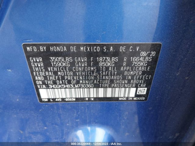 Photo 8 VIN: 3HGGK5H83LM730360 - HONDA FIT 