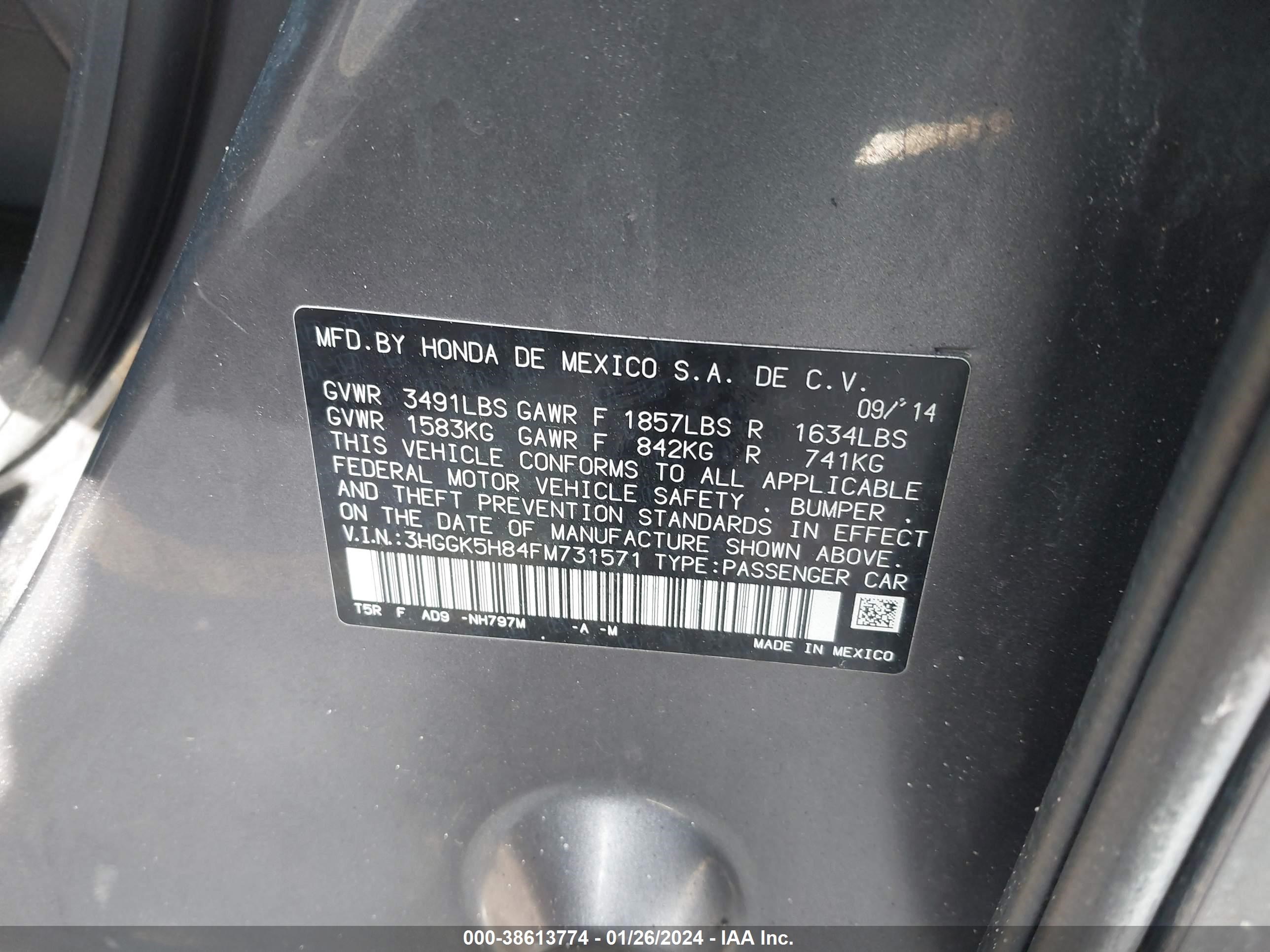 Photo 8 VIN: 3HGGK5H84FM731571 - HONDA FIT 