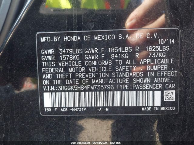 Photo 8 VIN: 3HGGK5H84FM735796 - HONDA FIT 