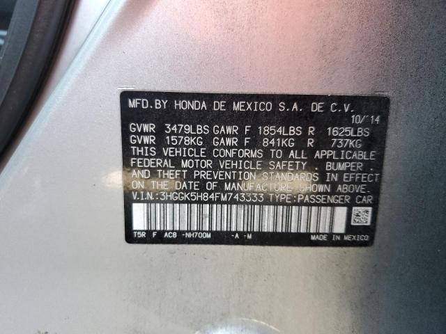 Photo 9 VIN: 3HGGK5H84FM743333 - HONDA FIT EX 