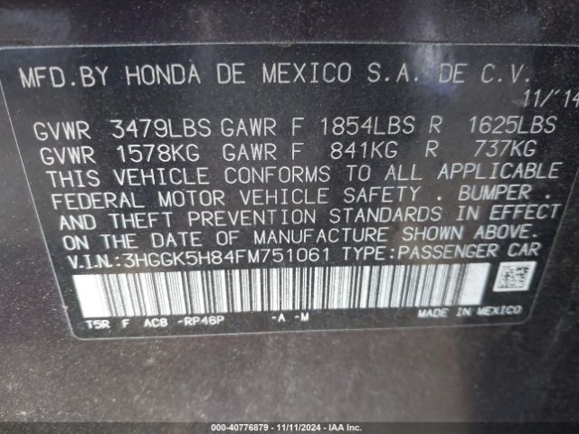 Photo 8 VIN: 3HGGK5H84FM751061 - HONDA FIT 