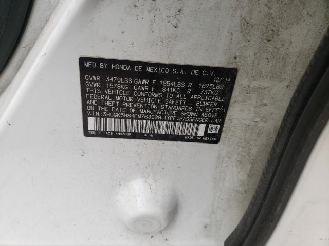 Photo 9 VIN: 3HGGK5H84FM763999 - HONDA FIT EX 